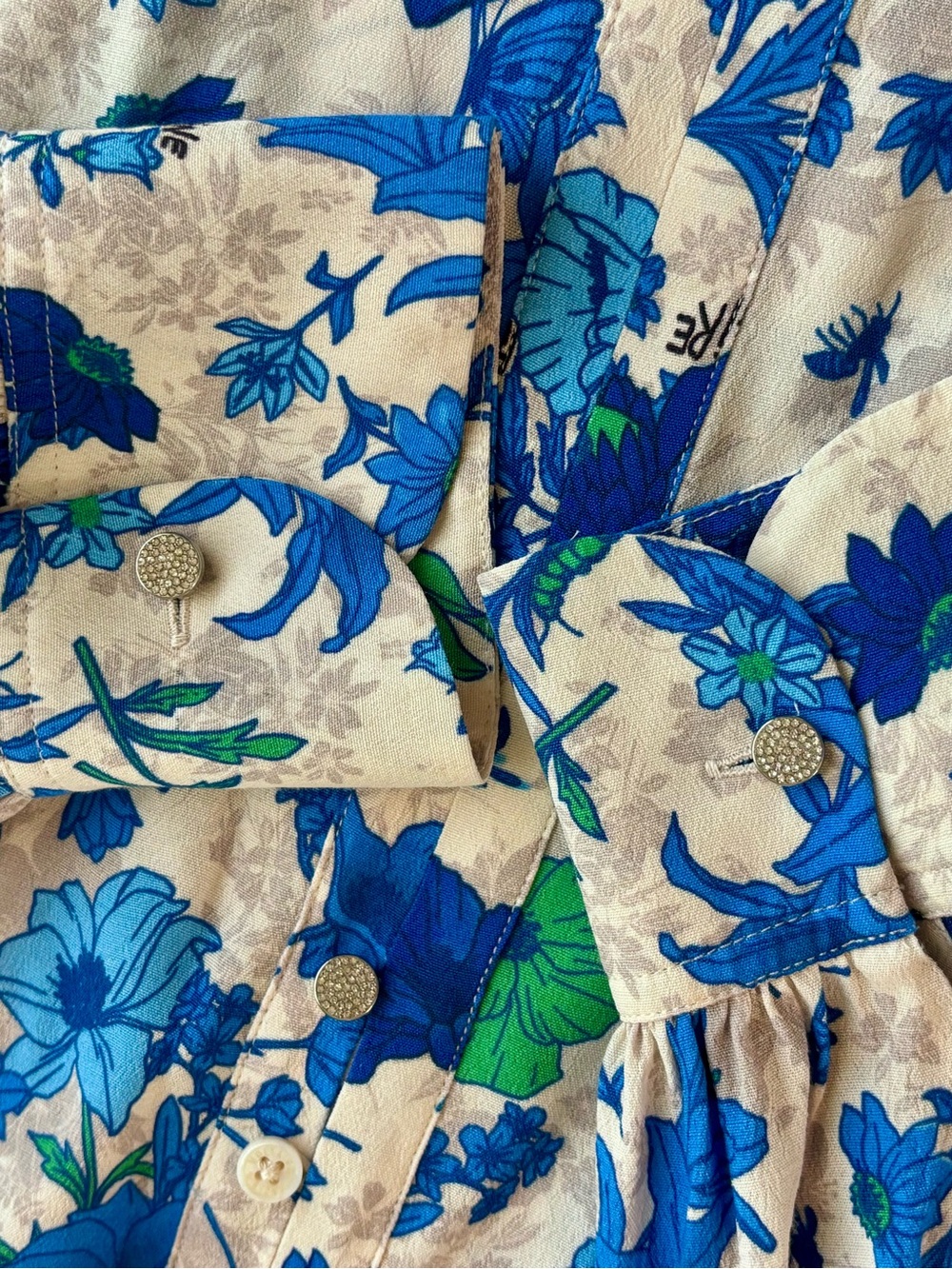Zadig & Voltaire Twina crepe garden flowers Floral Button-Front Blouse Sz Med - Picture 13 of 13